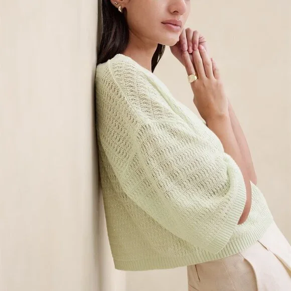 Banana Republic Teia Oversized Linen Sweater M - Picture 3 of 7